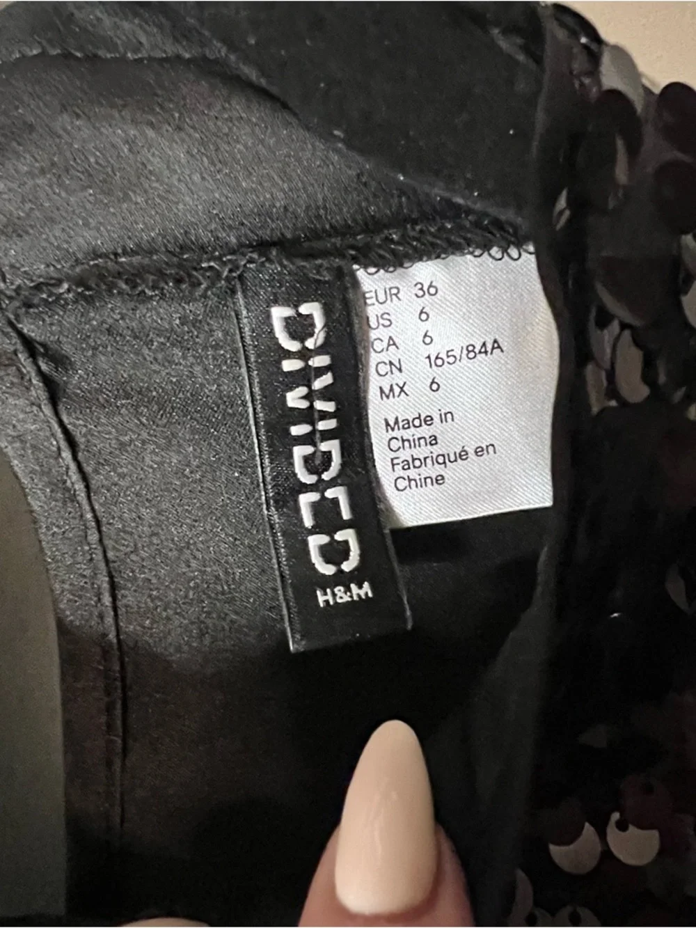H&M Black Sequin Long Sleeve Top - Picture 2 of 3
